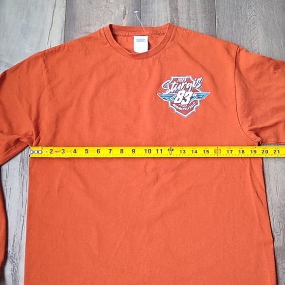 2023 Sturgis long sleeve orange t-shirt with graphics on front and back - Picture 8 of 10
